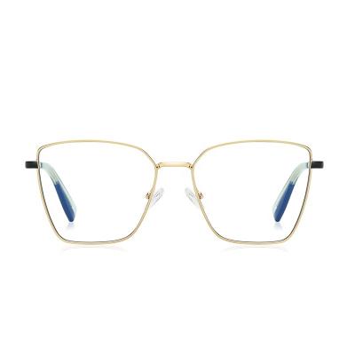 China Optical frames for myopia ZOWIN Model 3051 polygon cat eye metal optical frame blue light blocking eyeglasses for frame custom logo  ready stock glasses for sale