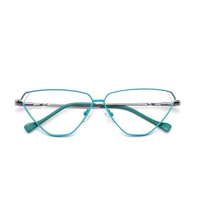 China Optical frames for myopia ZOWIN Model 3023 polygon cat eye metal frame eyeglasses frames Ready Stock Blue Light Blocking Eyeglasses customized logo for sale