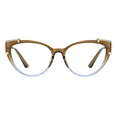 China Optical frames for myopia ZOWIN Model 3198 cat eye optical frame TR90 metal blue light blocking eyeglasses for frame ready stock custom logo frame for sale