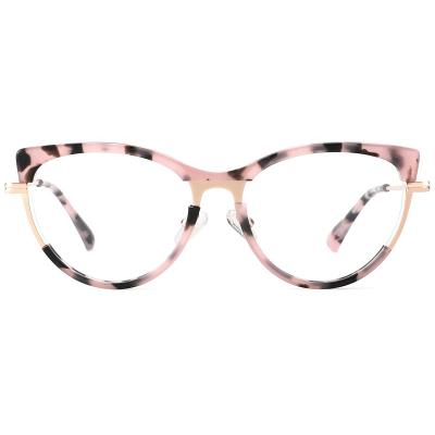 China Optical frames for myopia ZOWIN Model 32954 cat eye glasses acetate with metal optical frames designer eyeglasses frames luxury acetate frames for sale