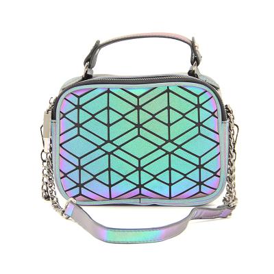 China Others 2022 New Trendy Girl Satchel Bags Retail Geometric Women Shoulder Cross - Body Bag Luminous Handbags Hot Selling for sale