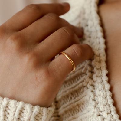 China CLASSIC Simple Plain Thin Ring Minimal Stacking Rings Stainless Steel Waterproof Finger Jewelry For Women for sale