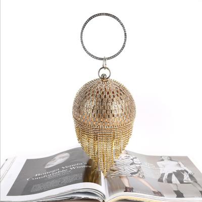 China Newest Design High Quality Fashionable Women Clutch Bags Hand Dinner Bags For Party Diamante Beaded Ball Shaped Box Dinner Purse for sale