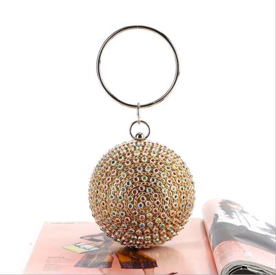 China High quality western fashion elegant shinning bridal women party rhinestone ball shape evening clutches crystal clutches for sale