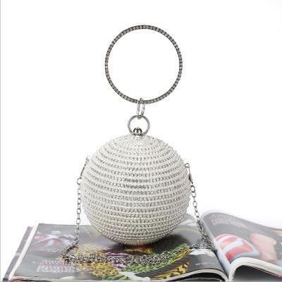 China High Quality Fashion Women Dinner Bag Wedding Ladies Diamante Bead Box Dinner Purse Evening Beaded Ball Shaped Clutches Bags for sale