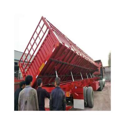 China Truck Trailer Guaranteed Quality Single Rear Truck Semi Side Tipper Tipping Dump Trailer for sale