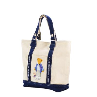 China 100% Eco-Friendly Accept Logo Cotton Canvas Bag Woman Customized With Printing Handsome Shopping Bag Woman Shoulder Bag for sale