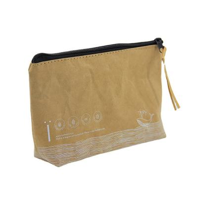 China 100% New Eco-friendly Printed Cosmetic Bag Design Promotion Kraft Paper Bag Cosmetic Pouches for sale