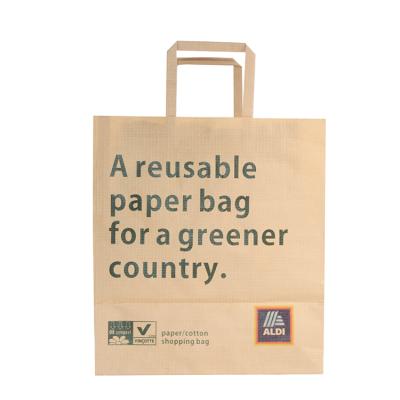 China 100% Custom Logo Printed Handle 100% Biodegradable Shopping Bag 100% Biodegradable Shopping Bag Correct-Compostable Paper Shopping Bag for sale