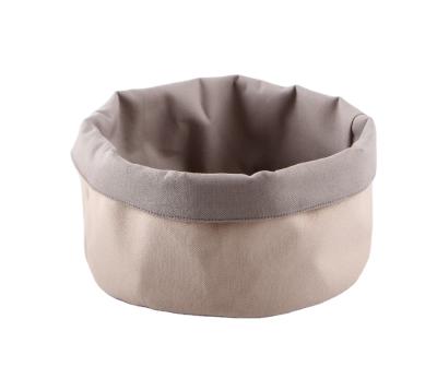 China Washable Cotton Bread Basket Folding Durable Canvas Basket for sale