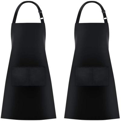 China 100% Cheap 100% Eco-friendly Long Apron No Logo Promotion Custom Plain Cotton Chef Aprons With Pocket for sale