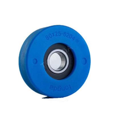 China Tongda Traditional Escalator Step Roller 80*25 6204 Brush Block Adjust Escalator Rollers Step Roller for sale