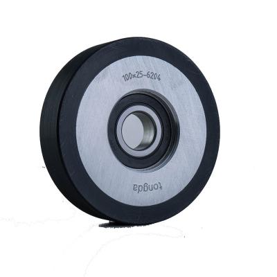 China Tongda Traditional Escalator Step Roller 100*25 6204 Tiered Roller Wheel Elevator Aluminum Counterweight Roller for sale