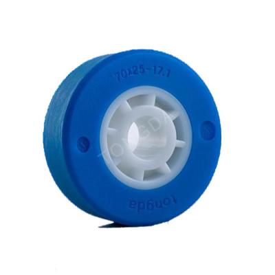 China Tongda Traditional Escalator Step Roller 70*25 17.1 20.1 Without Metal Bearing Step Escalators Inside Escalator Parts for sale