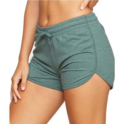 China Hot Sale Hot Selling Active Gym Women's Polyester Cotton Blend Yoga And Running Shorts Heather Colors For Women for sale