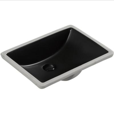 China Modern CUPC Approved Face Wash Ceramic Rectangular Black Color Sink Undermount Bathroom Cabinet Basin for sale