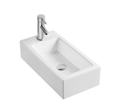 China Small Bathroom Mini Wash Basin Countertop Modern Rectangular Basin Vanity Ceramic Sinks Art for sale