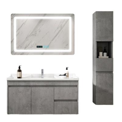 China New Style Modern Modern Bathroom Cabinets Wall Mounted Solid Wood Waterproof Tops for sale