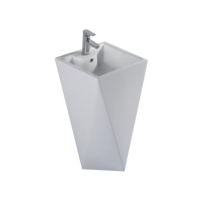 China Modern Chaozhou Diamond Shape Pedestal Wash Sink Ceramic Pedestal Hand Wash Sink for sale