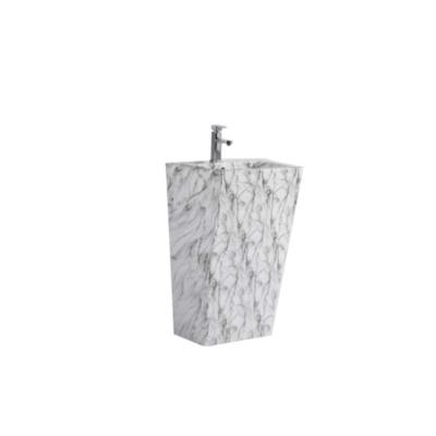 China Modern Bathroom Marble One Piece Modern Design Pedestal Ceramic Pedestal Sinks With High Grade Quality for sale