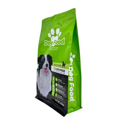 China 2.5kg Custom Design Fresh Keeping Heavy Duty Aluminium Foil Lined Flat Box Bottom Resealable Dog Food Bags with Zipper for sale