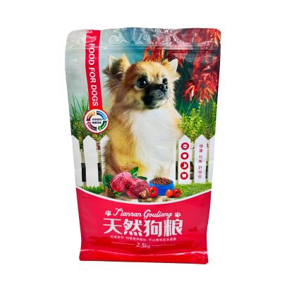 China 2.5kg Custom Design Fresh Keeping Heavy Duty Aluminium Foil Laminated Flat Box Bottom Pet Food Bags with Zipper for sale