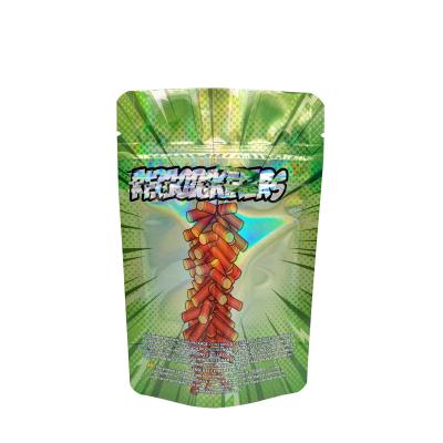 China Holographic Design Childproof Mylar Stand Up Pouches For Weed Packaging for sale