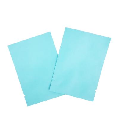 China 7cm x 10cm Colored Matte Light Blue 3 Side Seal Flat Aluminum Foil Mylar Pouches for Tea Leaves, Snack, Accessories Pack for sale