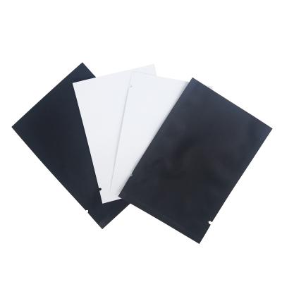 China Colored Matte Black White Mylar Foil Vacuum Sealable Heat Sealable Pouch Bags with Tear Notches for Food Packaging for sale