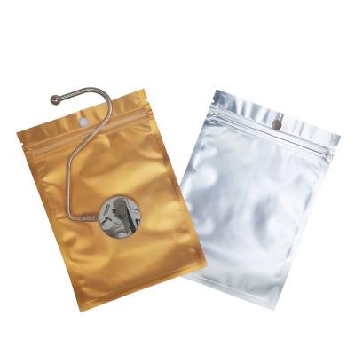 China One Side Clear One Side Gold Silver Aluminum Foil Mylar Zip Lock Bags Double-Sided Metallic Foil Flat Ziplock Pouches for sale