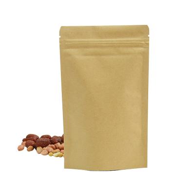 China Compostable Stand Up Pouches Biodegradable Kraft Paper Bags With Resealable Zipper For Snacks Candy Packaging for sale