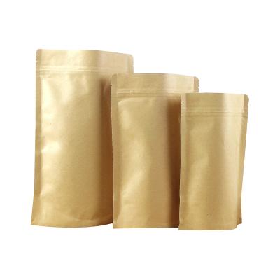 Chine Foil d'aluminium laminé Braun Kraft Stand Up Pouch avec fermeture à glissière à vendre