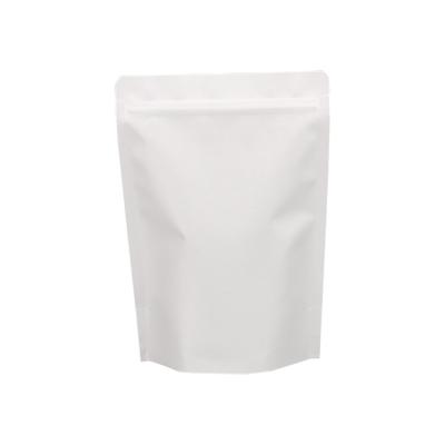 China Laminated White Kraft Stand Up Pouch with Zipper Aluminium Foil for sale