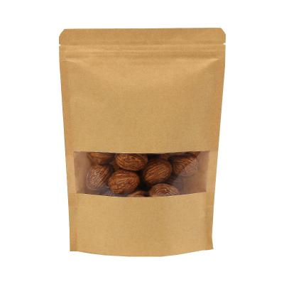 China 16 oz PLA biodegradável Kraft natural Stand Up pouches Bolsas de fecho para frutos secos à venda