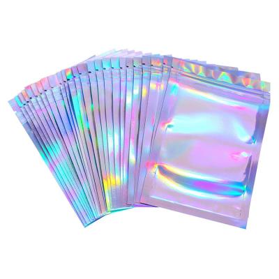 China 4x6 Inch Flat Resealable Holographic Ziplock Bags Mylar Pouch for Candy, Weed, Flower, Tea, Food, Accessories Packaging for sale