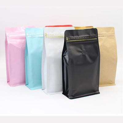 China FDA Approved Flat Bottom Coffee Bags With Valve Custom Coffee Bags With Valve for sale