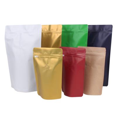 China Premium Stand Up Coffee Pouches with Degassing Valve for Coffee Bean, Ground Coffee, Tea Leaves Packaging for sale