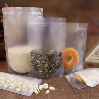 China 3.9 x 5.9 Inch Heat Seal Matte Clear Stand Up Pouch Bags with Resealable Zipper Lock for Food, Beans, Snacks Packaging for sale