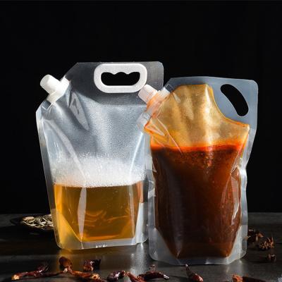 China Leak Proof BPA Free Beverage Spouted Stand Up Pouches Pouches With Spout with Handle for sale