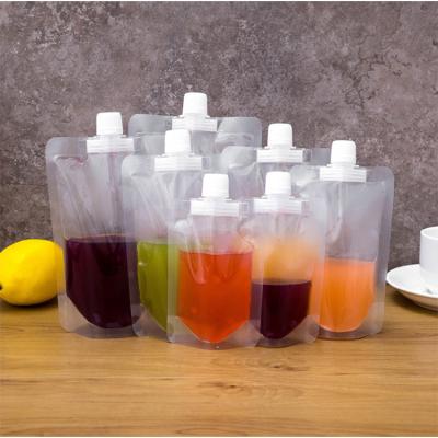 China Reusable Leak Proof High Transparency Clear Stand Up Beverage Pouch with Spout for sale