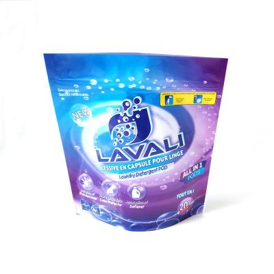 China Custom Eco Friendly EVOH PE Fully Recyclable Stand Up Pouches With Ziplock For Laundry Detergent Pods Packaging for sale