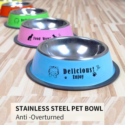 China Viable Pet Bowls for Cats and Dogs Stainless Steel Pet Dinner Double Bowl Anti Slip Pet Mats for Bowl for sale