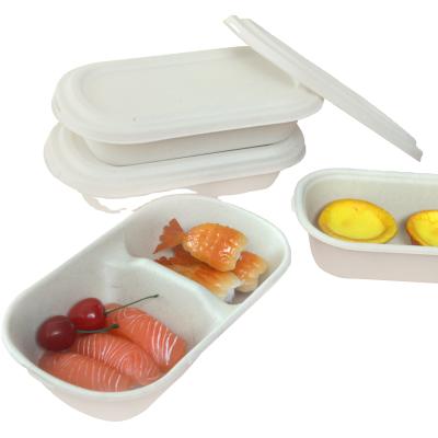 China Custom 100% Biodegradable Biodegradable Takeout Box Sugarcane Bagass Pulp Fast Food Package Box With Lid for sale