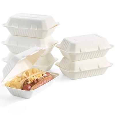 China 9x6 Inch Biodegradable Tableware Food Packaging Bagasse Disposable Container Take Out Box Food Container for sale