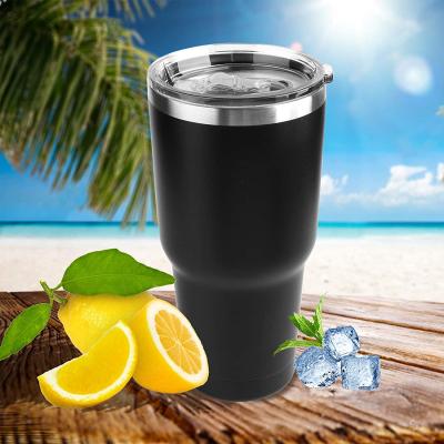 China Sustainable 30oz Powder Coated Black Vacuum Insulated Tumbler Water Bottles With Custom Logo Sublimation Tumbler for sale