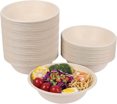 China Food Grade Biodegradable Sugarcane Bagasse Pulp Round Disposable Salad Bowl for sale