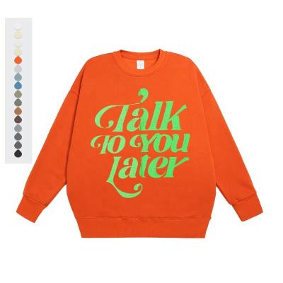 China Apparel Processing Custom Cracking Printing Services USA CLASS Fleece Cotton Crewneck Sweatshirt AK220417-1 for sale