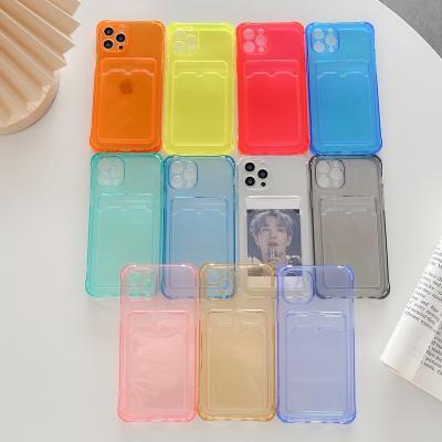 China Shockproof With Card Holder Transparent Clear Phone Cover Case For Iphone XS Mini Max 11 12 13 pro for sale