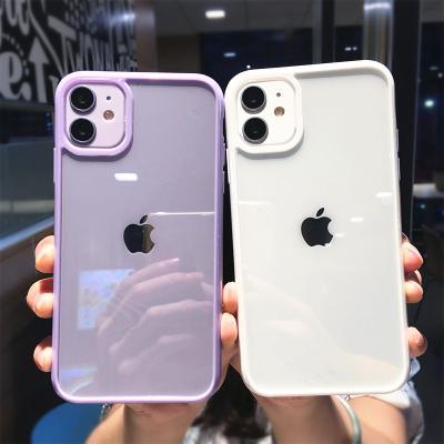 China Transparent Color Shockproof Acrylic Clear Candy PC Hard Phone Cover Case For Apple Iphone 11 12 13 pro Max Mini for sale