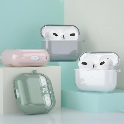 China For AirPods Pro Hot Selling Clear Black Cases For Airpods Pro 3 Earphone Cover Hook Tpu Clear Shockproof Case for sale